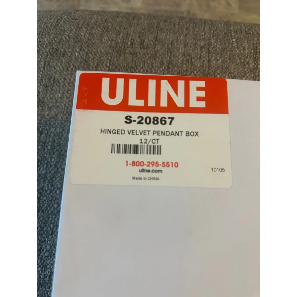 ULine Black Velvet Jewelry necklace Box with‎ White Outer Box Lot of 12 NIB